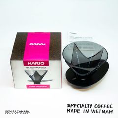 Phễu pha cà phê Mugen Hario - Nhựa Trong Màu Đen - 2 Cup - Bền, Phù Hợp Pha Cà Phê Tại Nhà Và Camping