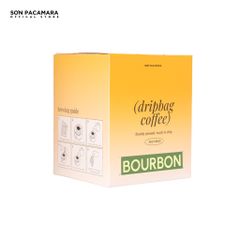 Cà Phê Phin Giấy Sơn Pacamara Gói Bourbon, Xay Mới, 100% Arabica, Vị Chua Sáng, Túi 14gr / Hộp 10 Túi