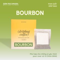 Cà Phê Phin Giấy Sơn Pacamara Gói Bourbon, Xay Mới, 100% Arabica, Vị Chua Sáng, Túi 14gr / Hộp 10 Túi
