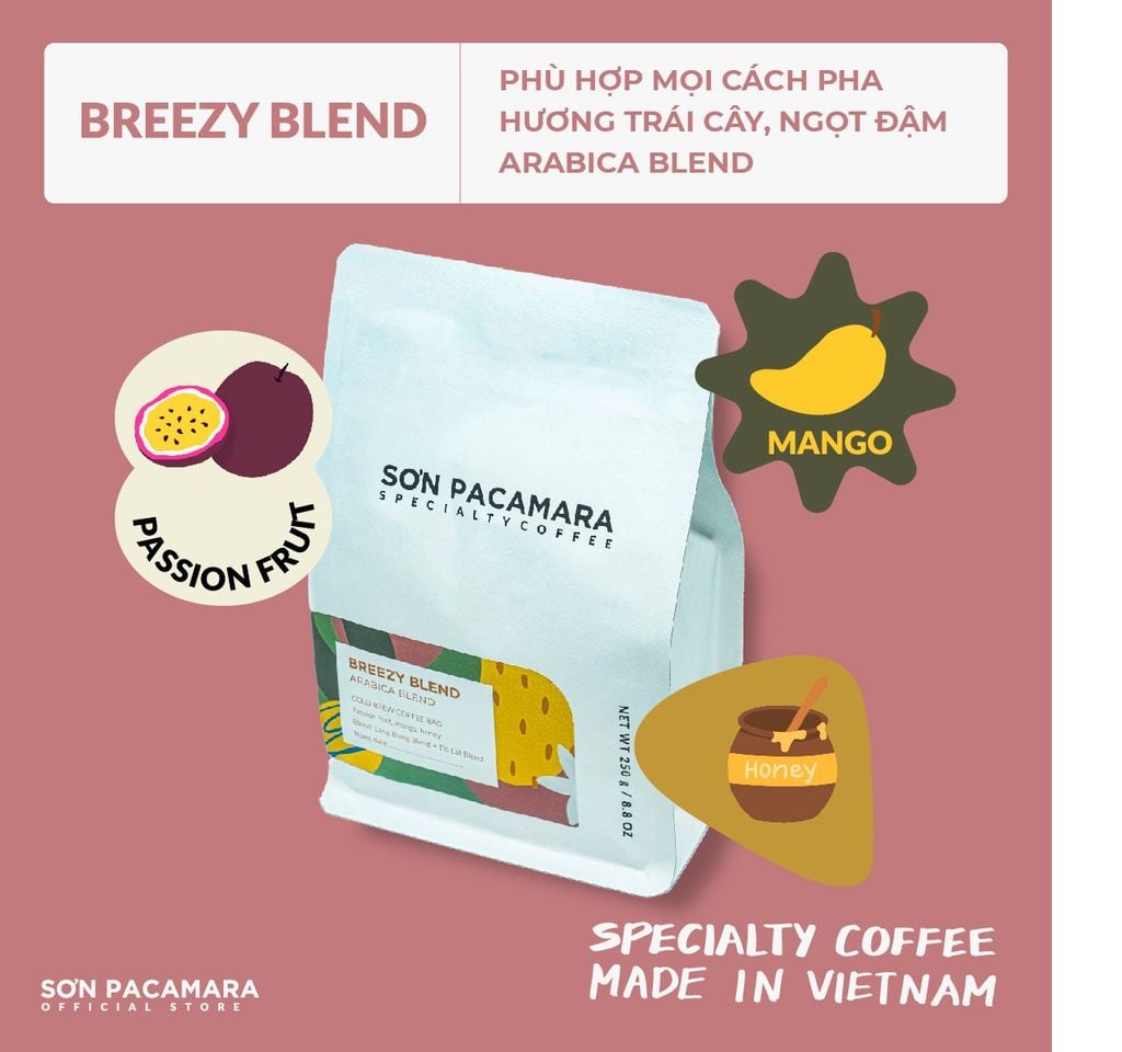 (Tiết kiệm 95K) Combo 1KG Breezy Blend Gói 250gr/500gr - Phù Hợp Pha Pour Over / Espresso / Cold Brew