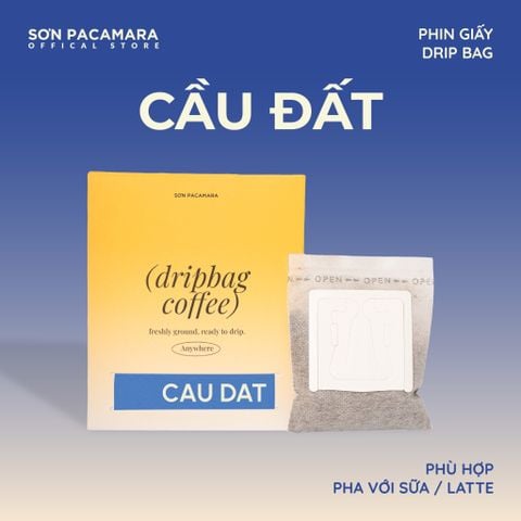 Cà Phê Phin Giấy Sơn Pacamara Gói Cầu Đất, Xay Mới, 100% Arabica, Hợp Uống Với Sữa, Túi 14gr / Hộp 10 Túi