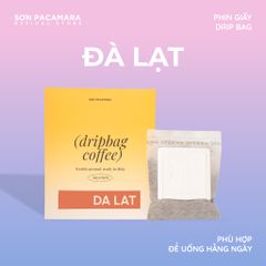 Cà Phê Phin Giấy Sơn Pacamara Gói Đà Lạt, Xay Mới, 100% Arabica, Vị Đầm, Gu Hiện Đại, Túi 14gr / Hộp 10 Túi