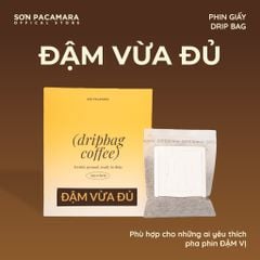 Cà Phê Phin Giấy Sơn Pacamara Gói Đậm Vừa Đủ, Xay Mới, 50% Arabica 50% Robusta, Đậm Vị, Túi 14gr / Hộp 10 Túi