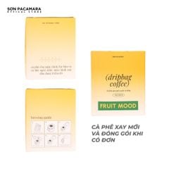 Cà Phê Phin Giấy Sơn Pacamara Gói Fruit Mood, Xay Mới, 100% Arabica, Hương Trái Cây, Vị Đầm, Túi 14gr / Hộp 10 Túi