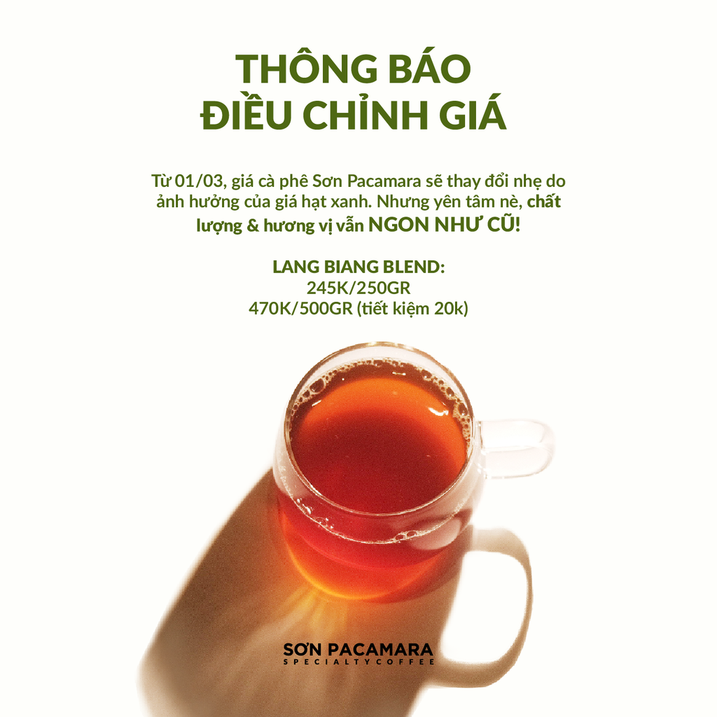 Cà phê Lang Biang Blend - Hương Trái Cây Nhiệt Đới - Phù Hợp Pour Over - Rang Nhạt