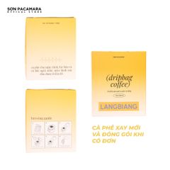 Cà Phê Phin Giấy Sơn Pacamara Gói Lang Biang, Xay Mới, 100% Arabica, Hương Trái Cây Nhiệt Đới, Túi 14gr / Hộp 10 Túi