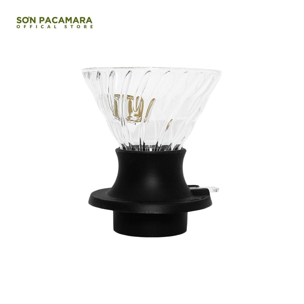 Phễu Pha Cà Phê V60 Switch Hario - Thuỷ Tinh Trong Suốt, Có Lẫy Đóng Mở Cho Nước Chảy