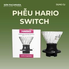 Phễu Pha Cà Phê V60 Switch Hario - Thuỷ Tinh Trong Suốt, Có Lẫy Đóng Mở Cho Nước Chảy
