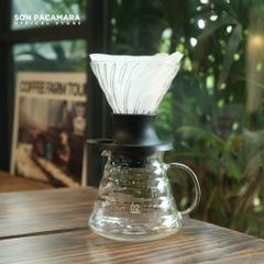 Phễu Pha Cà Phê V60 Switch Hario - Thuỷ Tinh Trong Suốt, Có Lẫy Đóng Mở Cho Nước Chảy