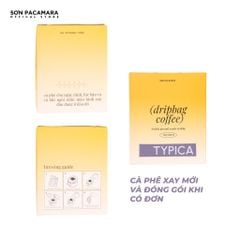 Cà Phê Phin Giấy Sơn Pacamara Gói Typica, Xay Mới, 100% Arabica, Vị Dày, Túi 14gr / Hộp 10 Túi