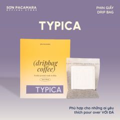 Cà Phê Phin Giấy Sơn Pacamara Gói Typica, Xay Mới, 100% Arabica, Vị Dày, Túi 14gr / Hộp 10 Túi