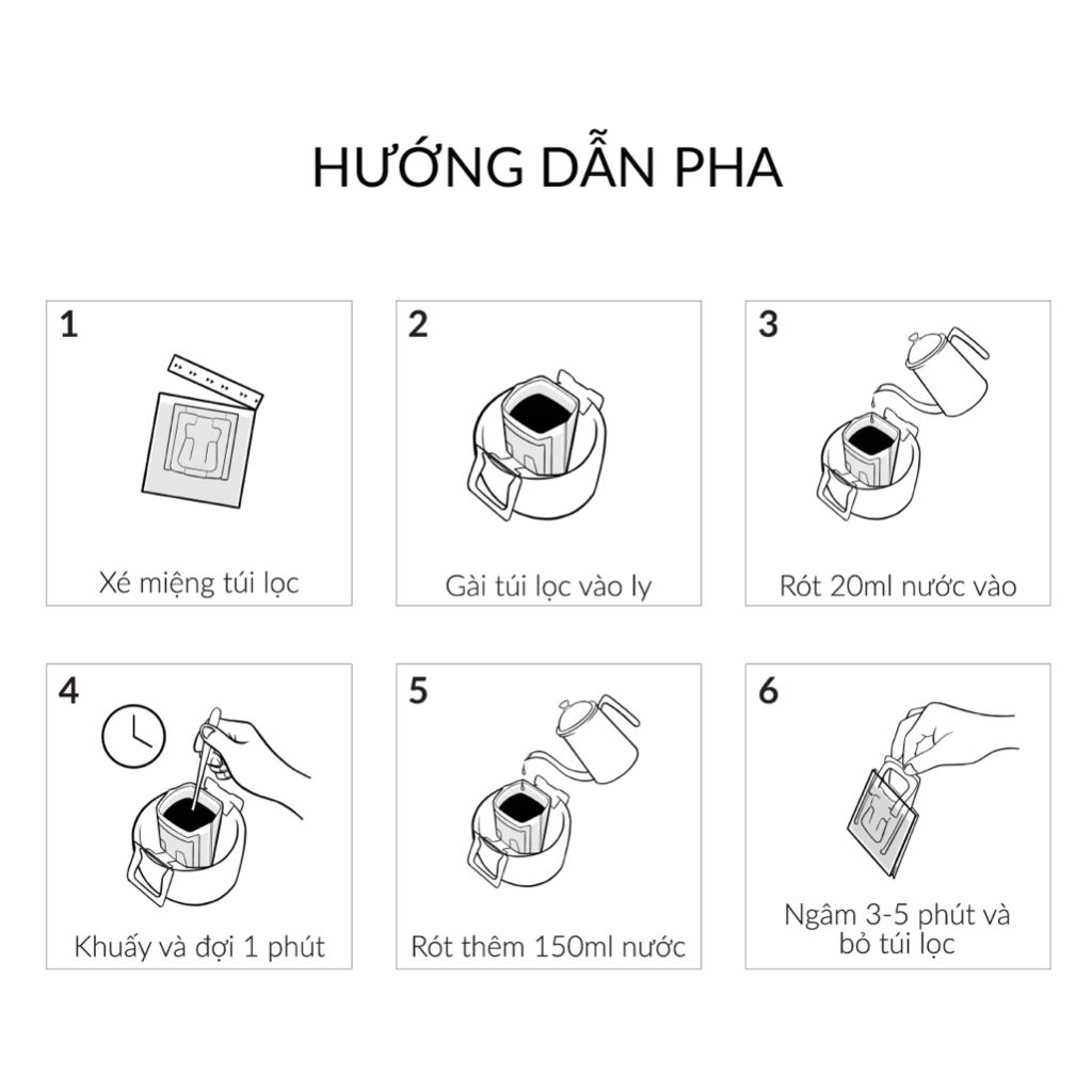 Cà Phê Phin Giấy Đen (Gói 8 Túi) – Phù hợp Cà Phê Đen