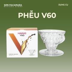Phễu pha cà phê V60 Hario - Nhựa Trong Suốt - 2 Cup - Bền, Phù Hợp Pha Cà Phê Tại Nhà Và Camping