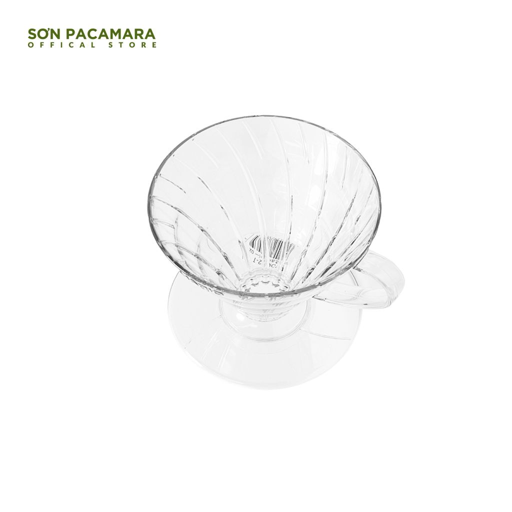 Phễu pha cà phê V60 Hario - Nhựa Trong Suốt - 2 Cup - Bền, Phù Hợp Pha Cà Phê Tại Nhà Và Camping