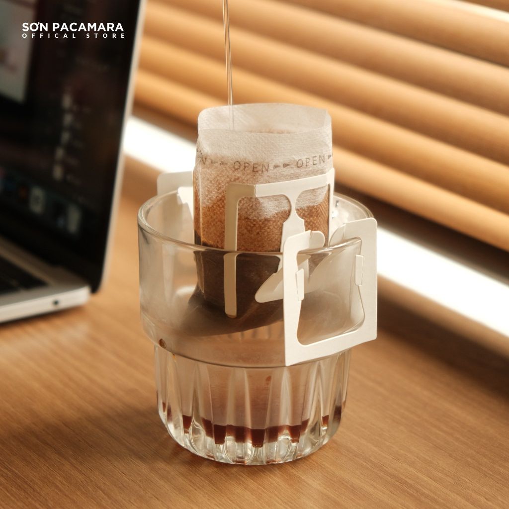 Cà Phê Phin Giấy Sơn Pacamara Gói Êm Đềm, Xay Mới, 100% Arabica, Đậm Vị, Túi 14gr / Hộp 10 Túi