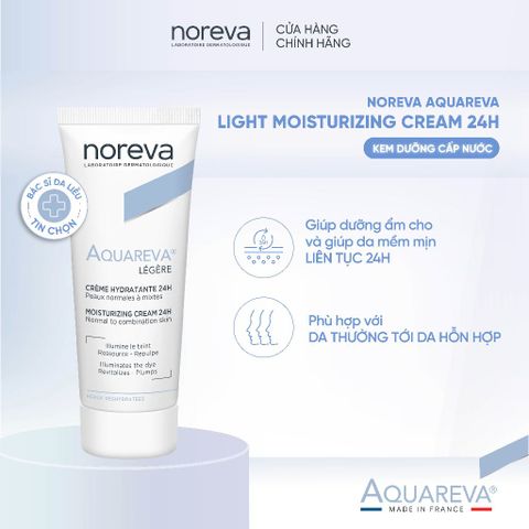  Kem cấp nước giúp da mềm mại AQUAREVA  LIGHT MOISTURIZING CREAM 24H 40ML 