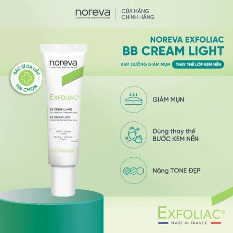  Noreva Exfoliac BB Cream Light – Giảm mụn, Kiểm soát dầu & Che phủ tự nhiên 
