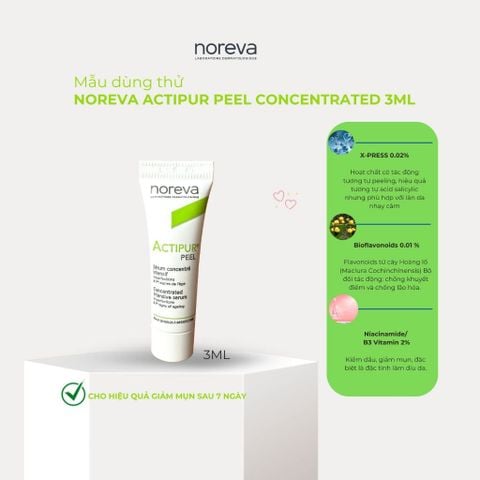  [MẪU DÙNG THỬ] Serum kiềm dầu giảm mụn Noreva Actipur Peel Concentrated 3ML 