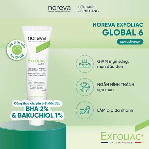  Kem bôi mụn dưỡng da Noreva Exfoliac Global 6 30ml 