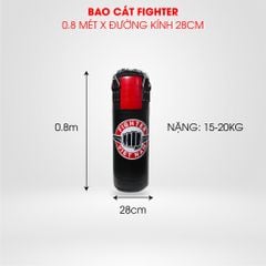 Bao Cát Fighter 0.8m, 1.0m, 1.2m x ĐK 36cm - Đỏ Đen