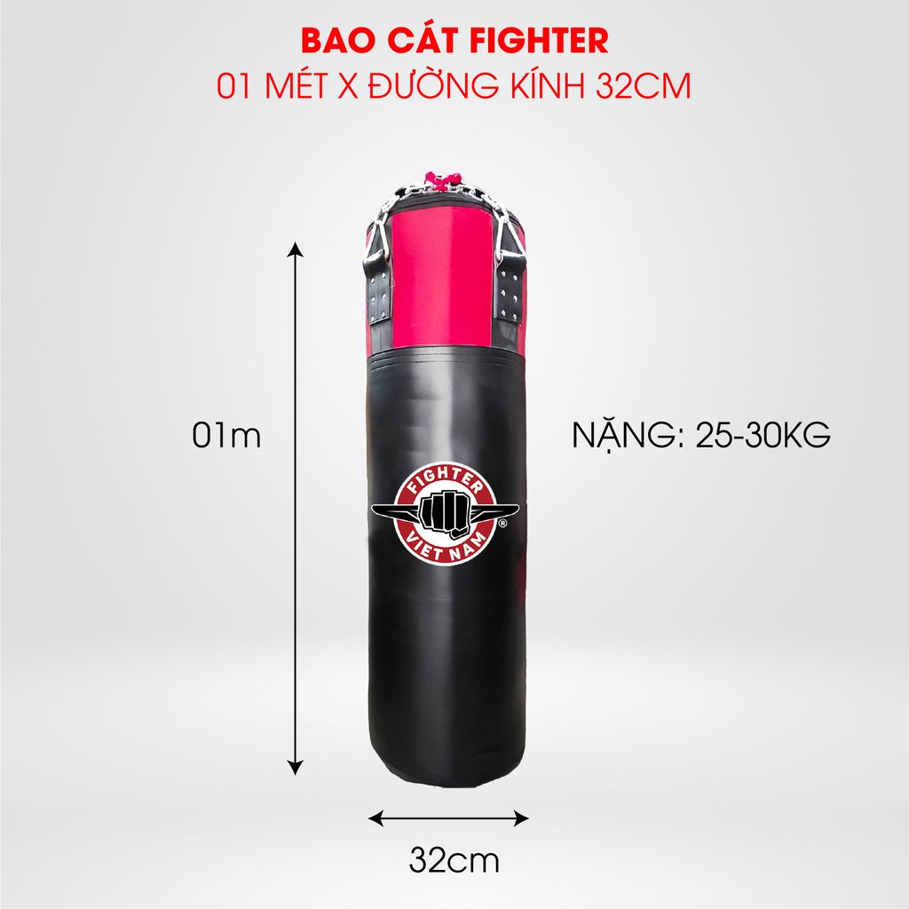 Bao Cát Fighter 0.8m, 1.0m, 1.2m x ĐK 36cm - Đỏ Đen