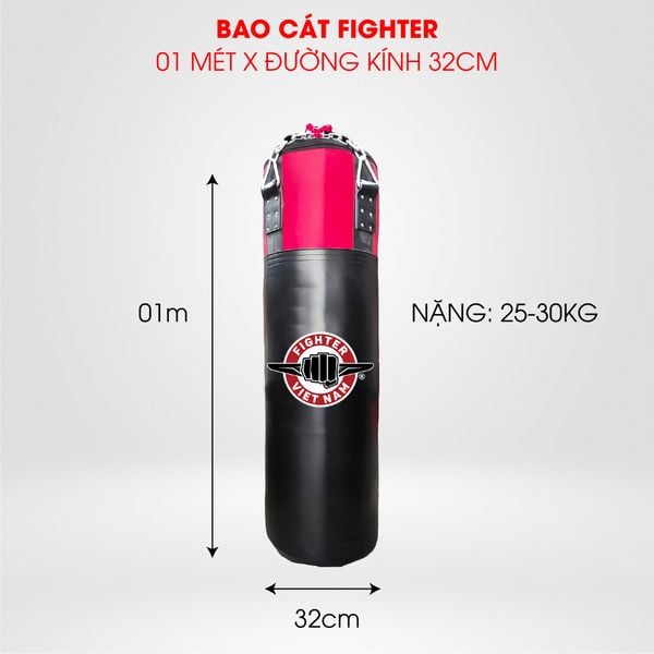 Bao Đá Fighter PT 0.8 Mét, 1.0 Mét & 1.2 Mét,  Đỏ - Đen