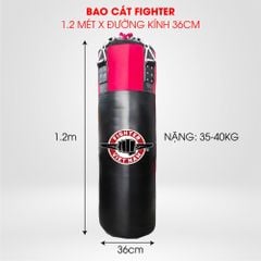 Bao Cát Fighter 0.8m, 1.0m, 1.2m x ĐK 36cm - Đỏ Đen