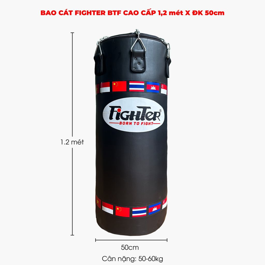 Bao cát Fighter BTF 1.2m, 1.5m x ĐK 50cm
