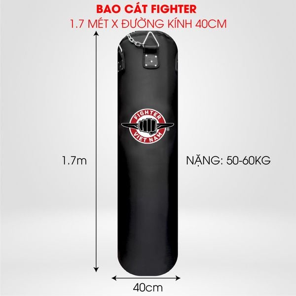 Bao Cát Fighter 1.7 mét, đường kính 40cm, nặng 50-60kg