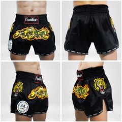Quần Muay Thái Fighter Tiger Cao Cấp - Đen