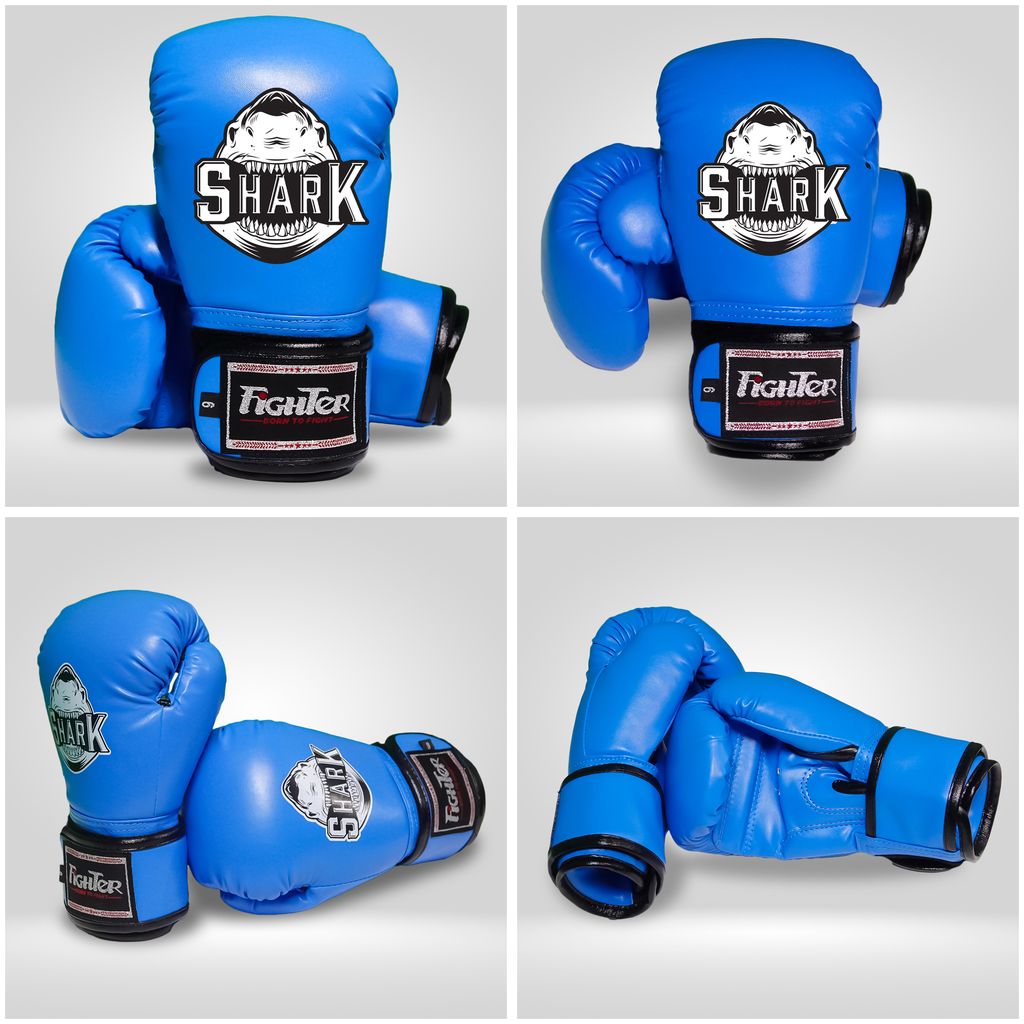 Găng Boxing Fighter Shark Trẻ Em - Xanh, Đỏ, Đen