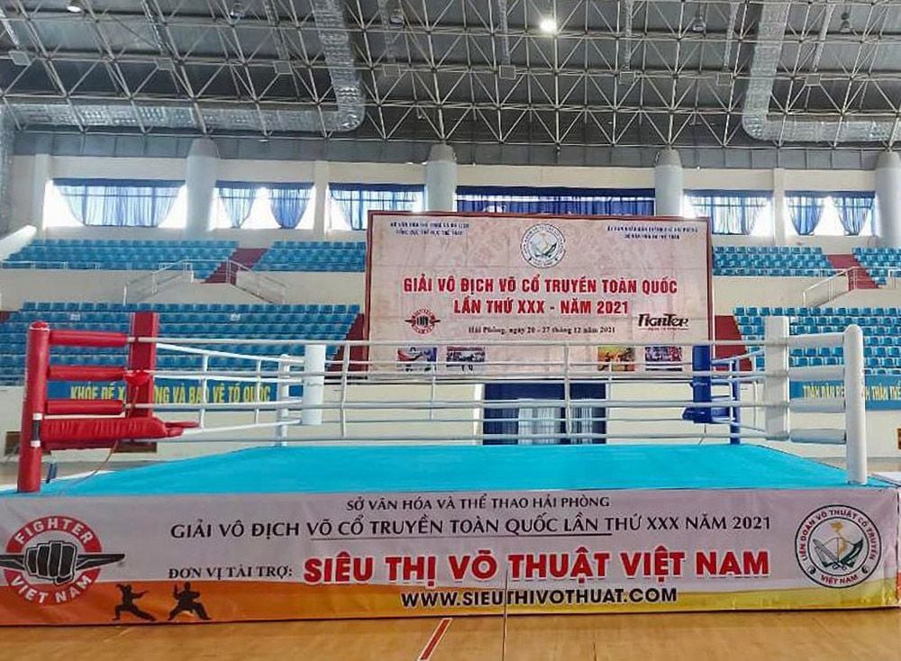 Sàn đài thi đấu Fighter - đủ Tiêu Chuẩn thi đấu các giải  Quốc Gia Muay - Boxing - KickBoxing - Võ Cổ Truyền