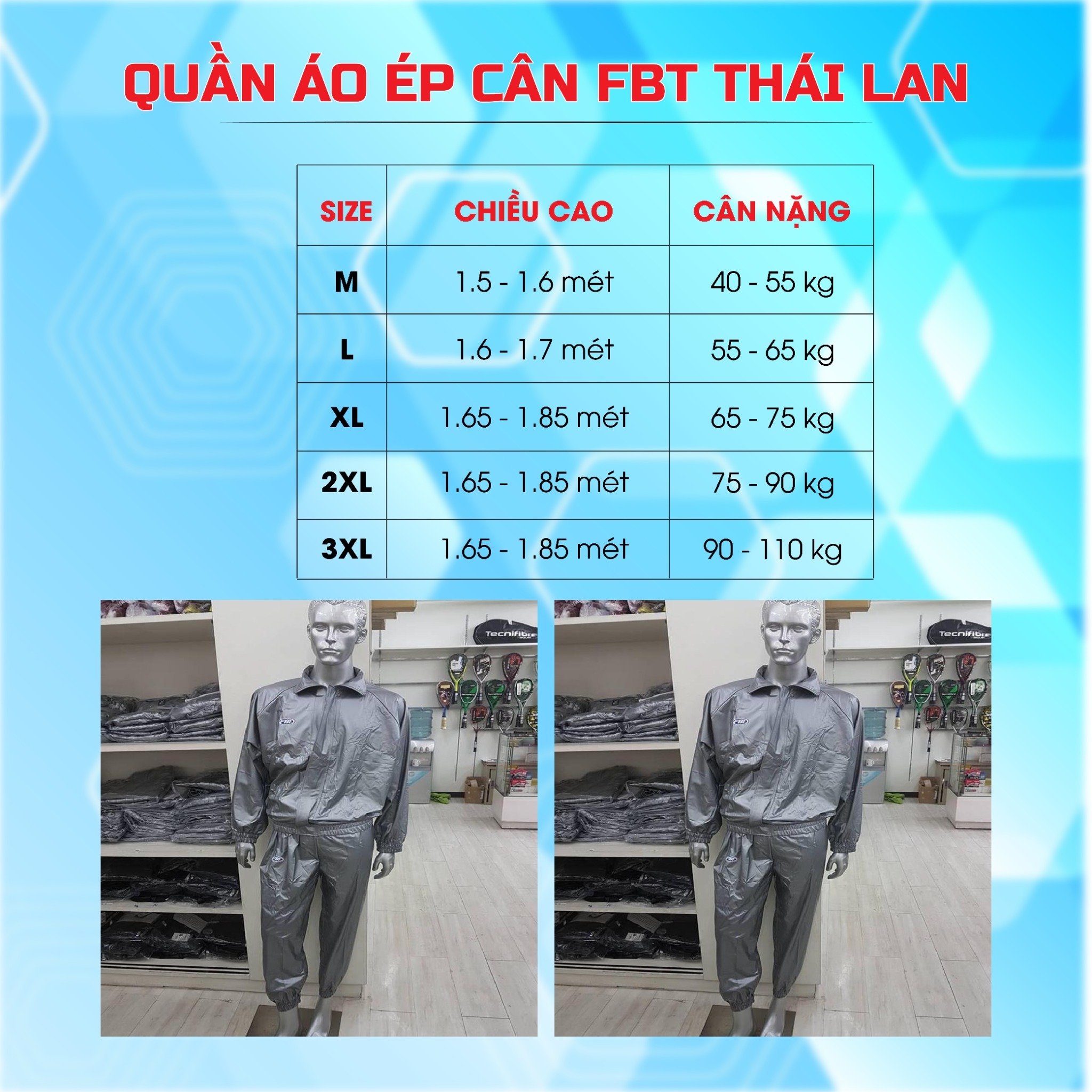 Quần Áo Ép Cân FBT Thái Lan - Màu Đen