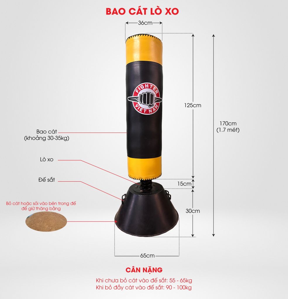 Bao Cát Tự Đứng Lò Xo Fighter