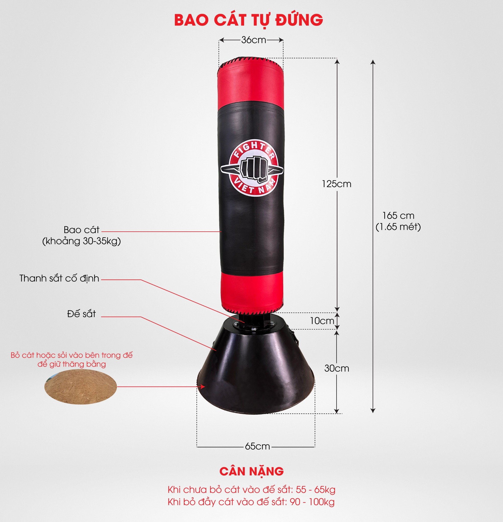 Bao Cát Tự Đứng Fighter Cao Cấp