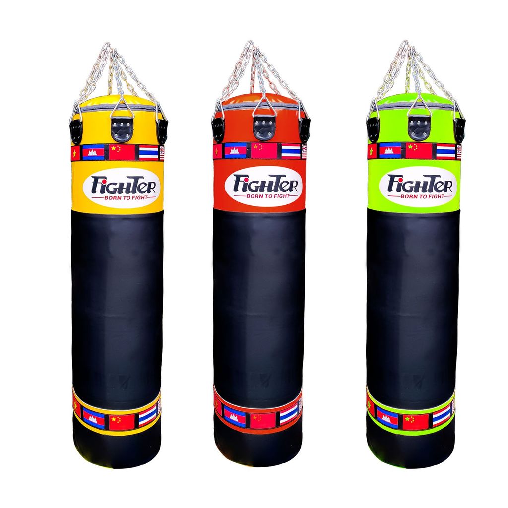 Bao Cát Fighter BTF 1.2m, 1.5m, 1.7m x ĐK 40cm - Đỏ, Đen, Vàng, Xanh