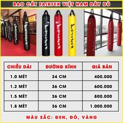 Bao Cát Fairtex Việt Nam Dây Dù 01 mét (Màu: Đen - Đỏ - Vàng)