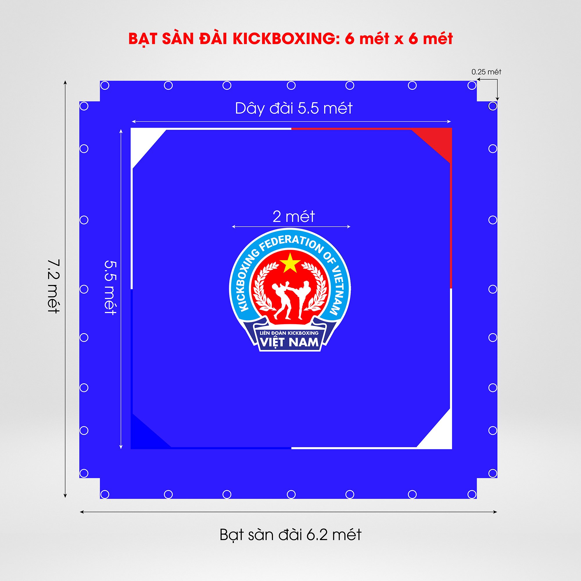 Bạt sàn đài Boxing, Muay Thái, KickBoxing, Võ Cổ Truyền
