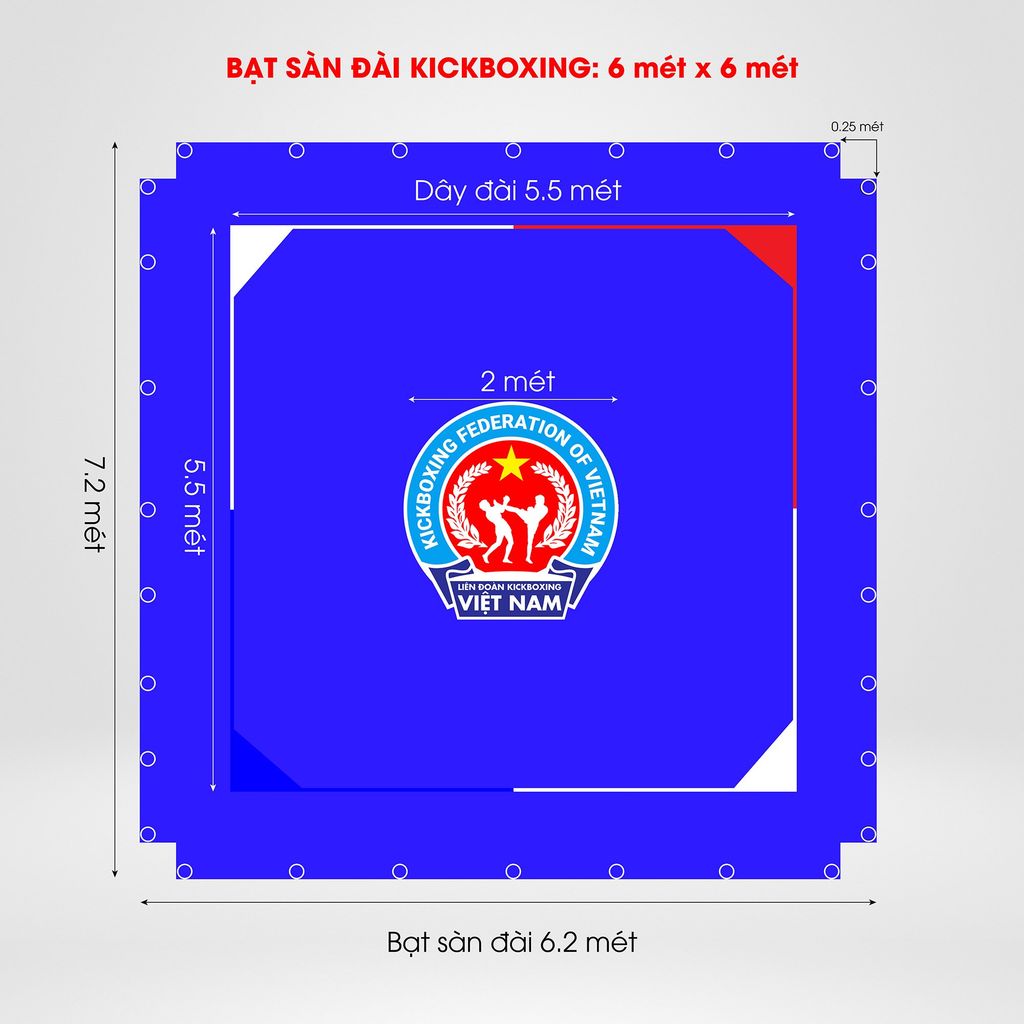 Bạt sàn đài Boxing, Muay Thái, KickBoxing, Võ Cổ Truyền