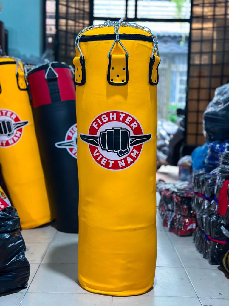 Bao Cát Fighter Cao Cấp 1.2m - 1.5m - 1.7m x ĐK 40cm - Vàng, Đen, Xanh, Nâu