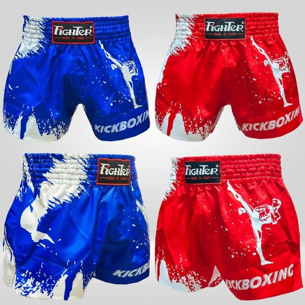 Quần Kickboxing Fighter K01 - Xanh, Đỏ