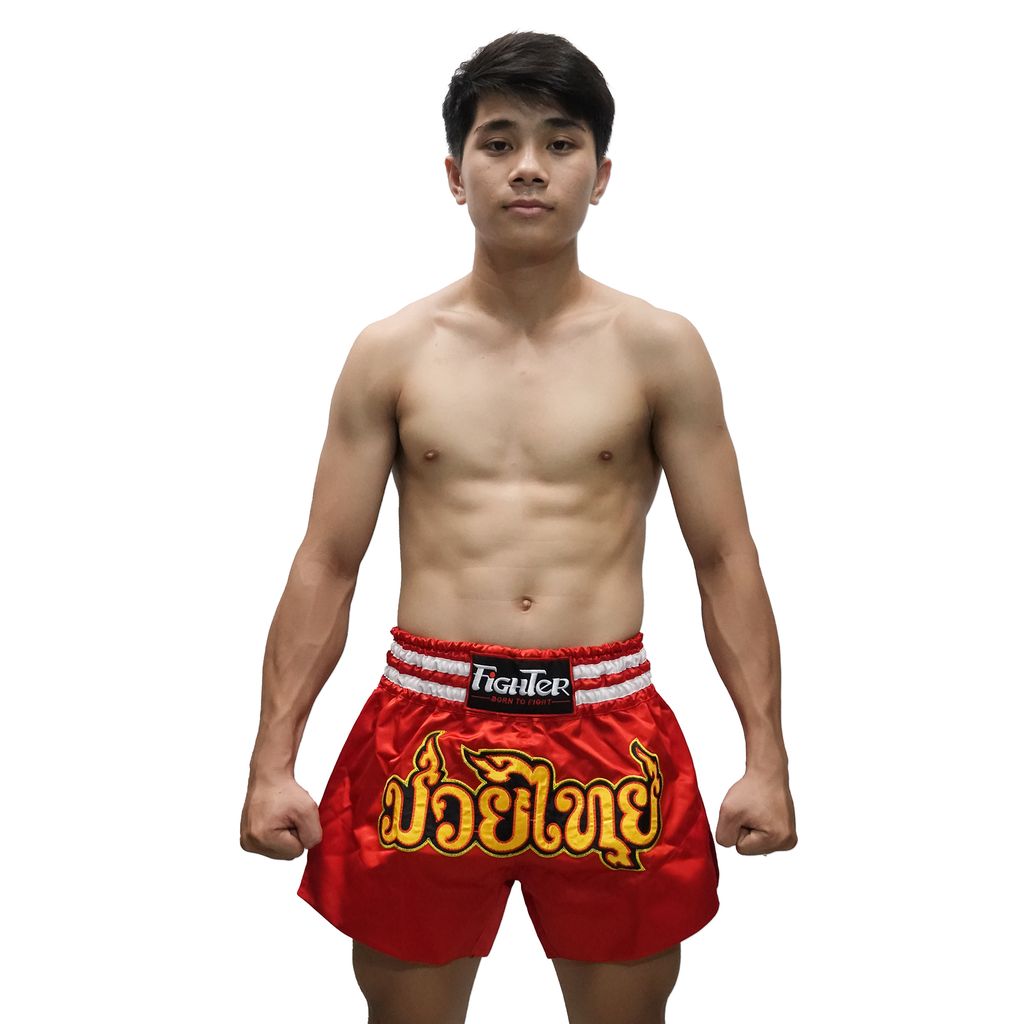 Quần Muay Thái Fighter PT (Xanh - Đỏ - Đen)