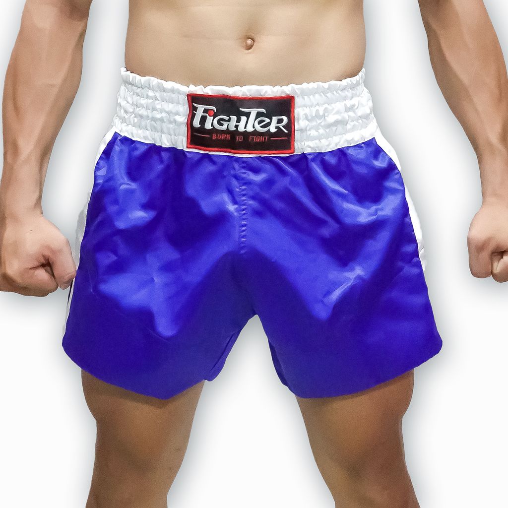 Quần KickBoxing Cao Cấp Fighter (Xanh - Đỏ)