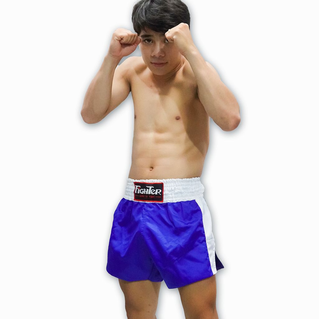 Quần KickBoxing Cao Cấp Fighter (Xanh - Đỏ)