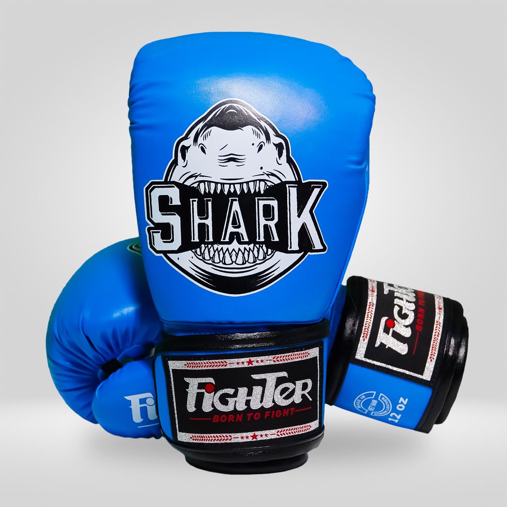 Găng Boxing Fighter Shark Cao Cấp - Màu Xanh