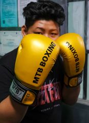 Găng tay đấm bốc Boxing MTB - Xanh, Đỏ, Trắng, Vàng, Hồng