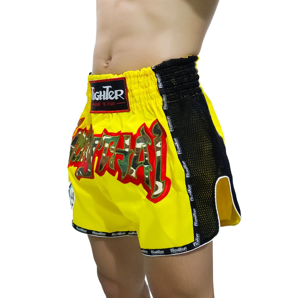 Quần Muay Thái Fighter Cao Cấp - Vàng