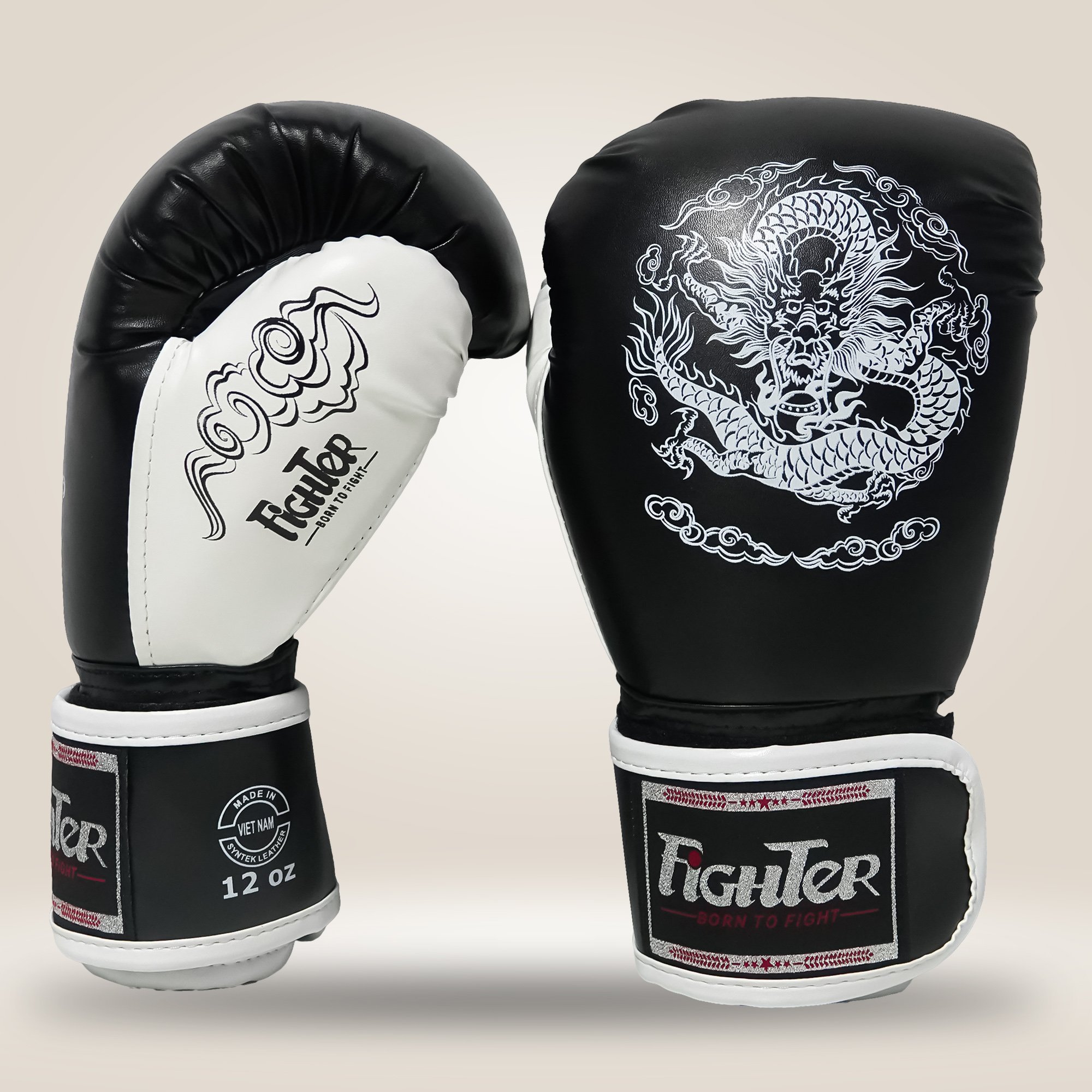 Găng Boxing Fighter Dragon Cao Cấp - White