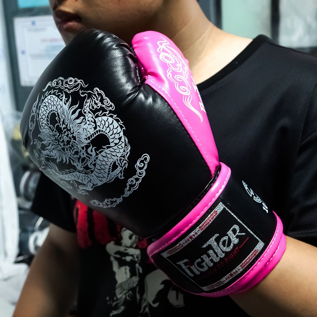 Găng Boxing Fighter Dragon Cao Cấp - Pink