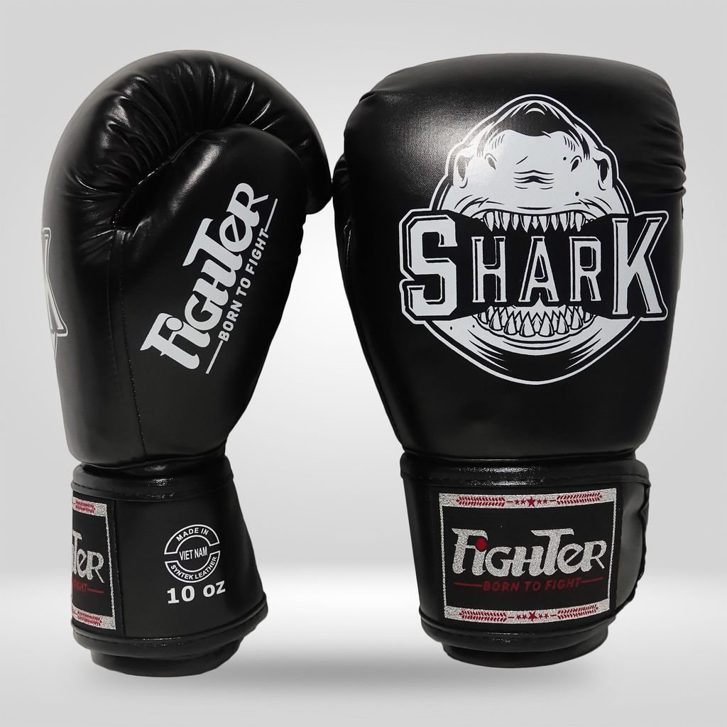 Găng Boxing Fighter Shark - Xanh, Đỏ, Đen